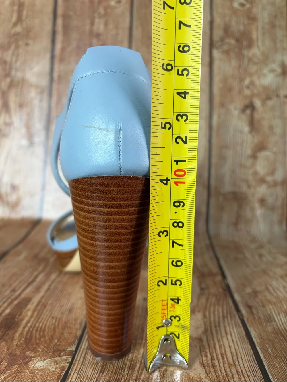 Michael Kors light blue block heel sandals size 6